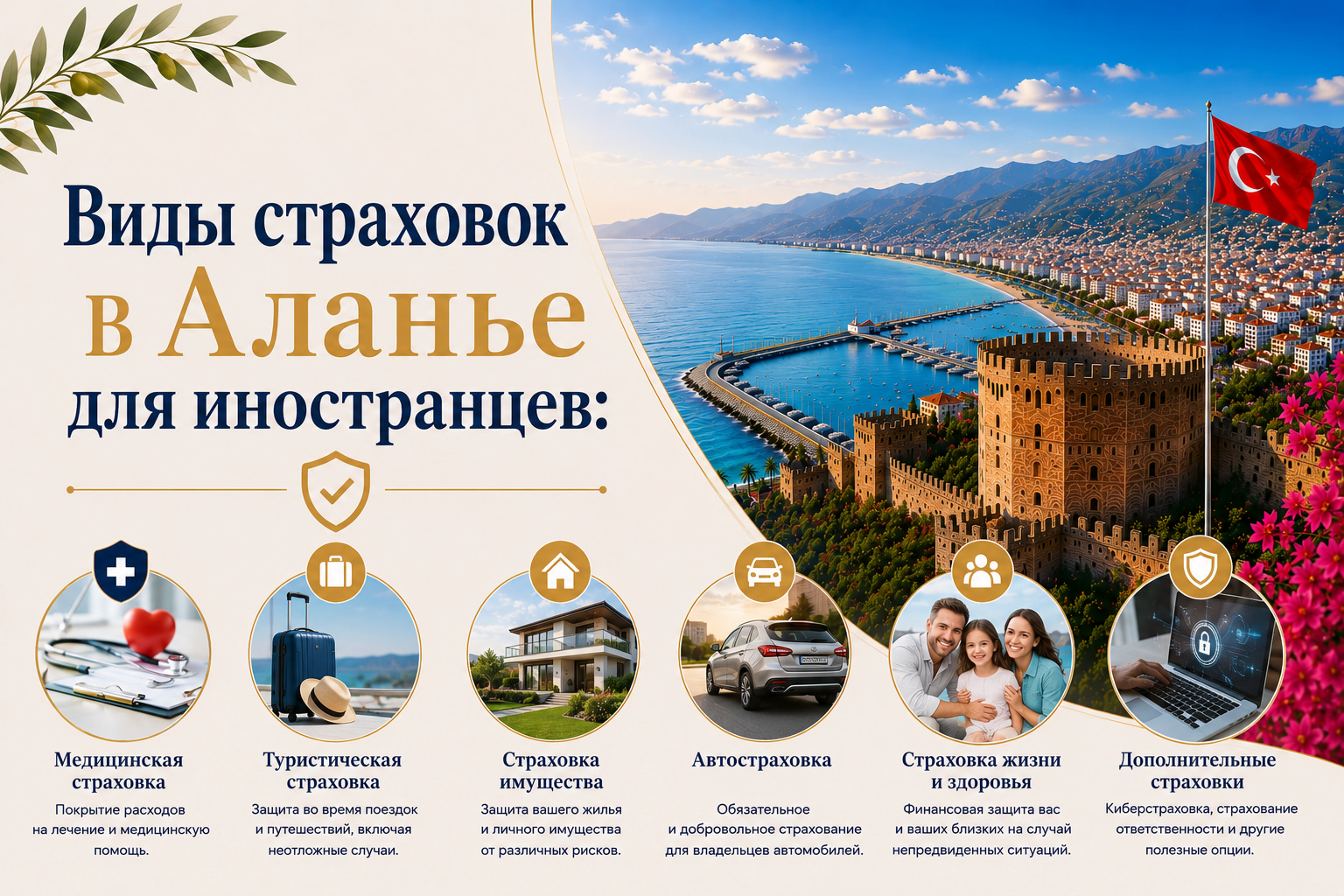 Виды страховок в Аланье для иностранцев: